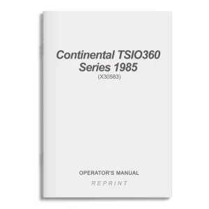 Continental TSIO360 Series 1985 Operator's Manual (X30583)