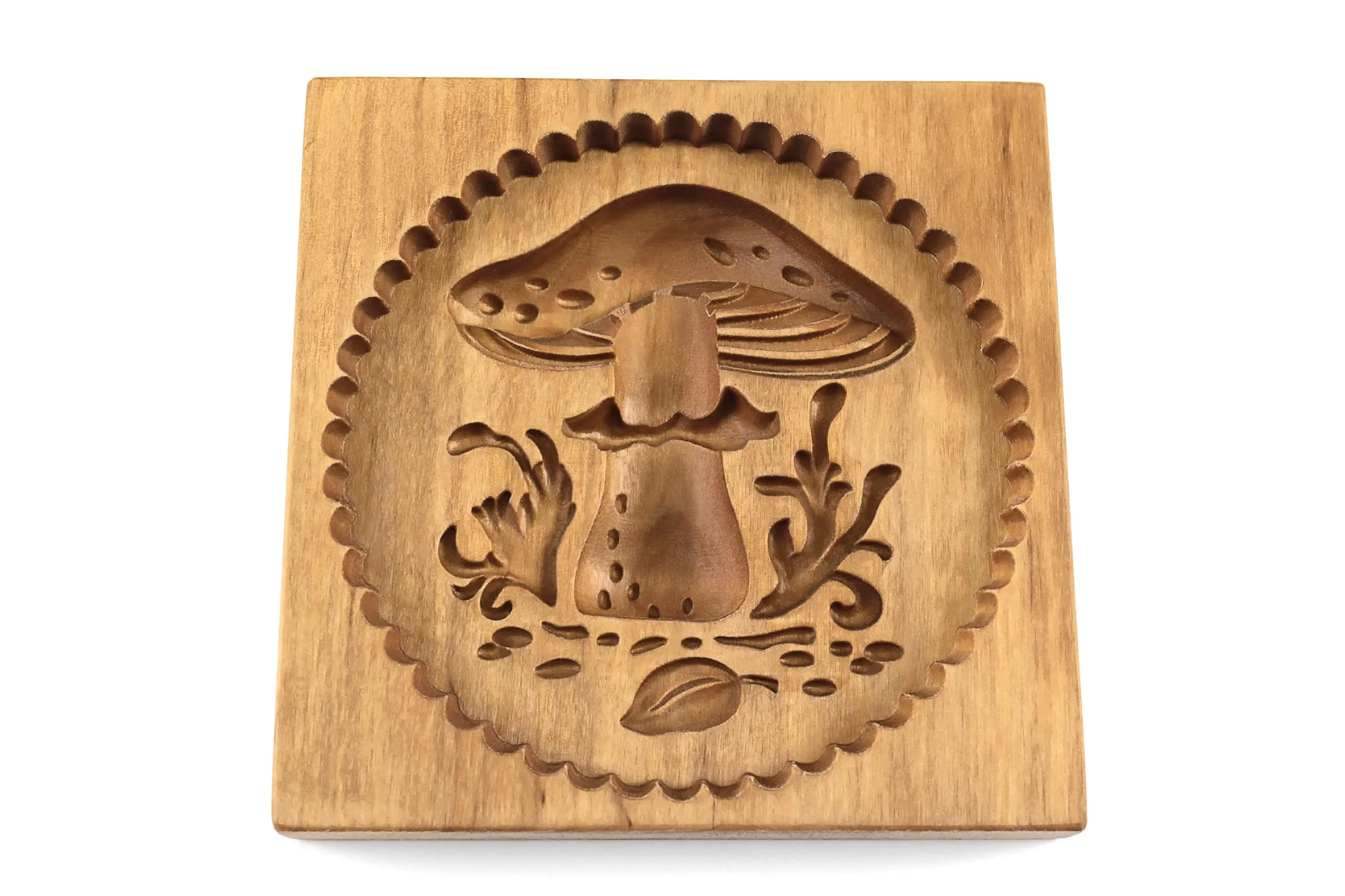 Cookie Mold, Fly Agaric Mushrooms Springerle Mold, Wooden Cookie Embosser, Christmas Cookie Cutter, Gingerbread, Speculaas, Clay Mold, Christmas Gift