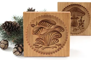 Cookie Mold,  Сhanterelles Springerle Mold, Girolles Xmas Cookie Cutter, Gingerbread, Speculaas, Clay Mold Gift, Christmas Gift