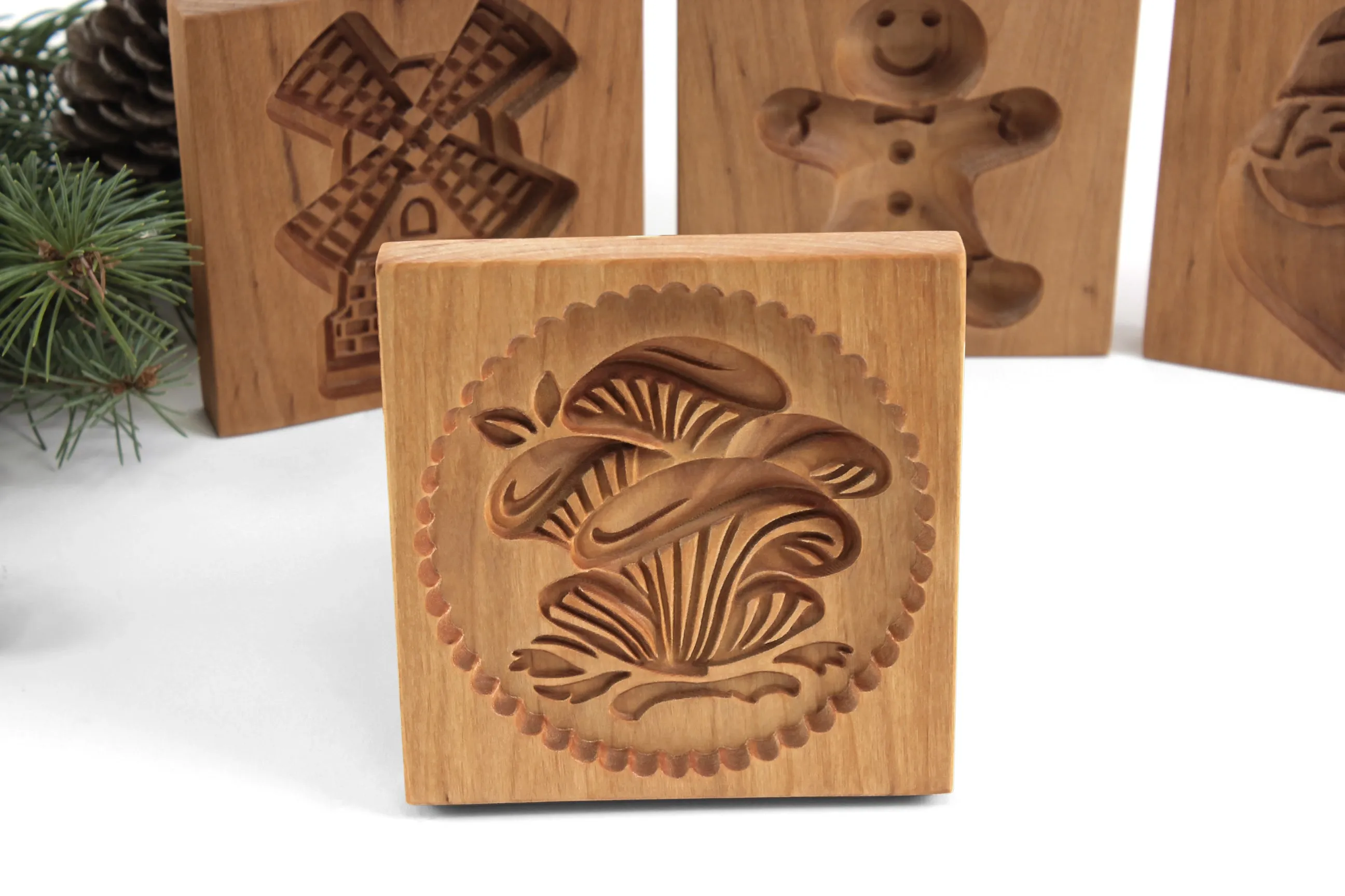 Cookie Mold,  Сhanterelles Springerle Mold, Girolles Xmas Cookie Cutter, Gingerbread, Speculaas, Clay Mold Gift, Christmas Gift