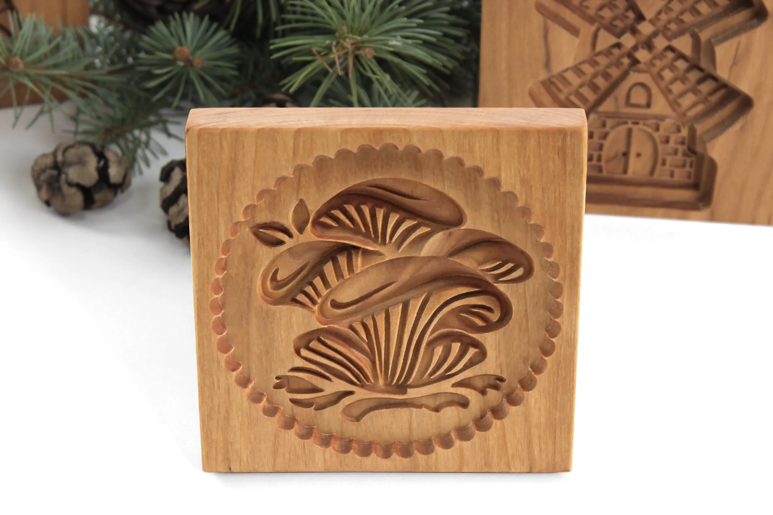 Cookie Mold,  Сhanterelles Springerle Mold, Girolles Xmas Cookie Cutter, Gingerbread, Speculaas, Clay Mold Gift, Christmas Gift