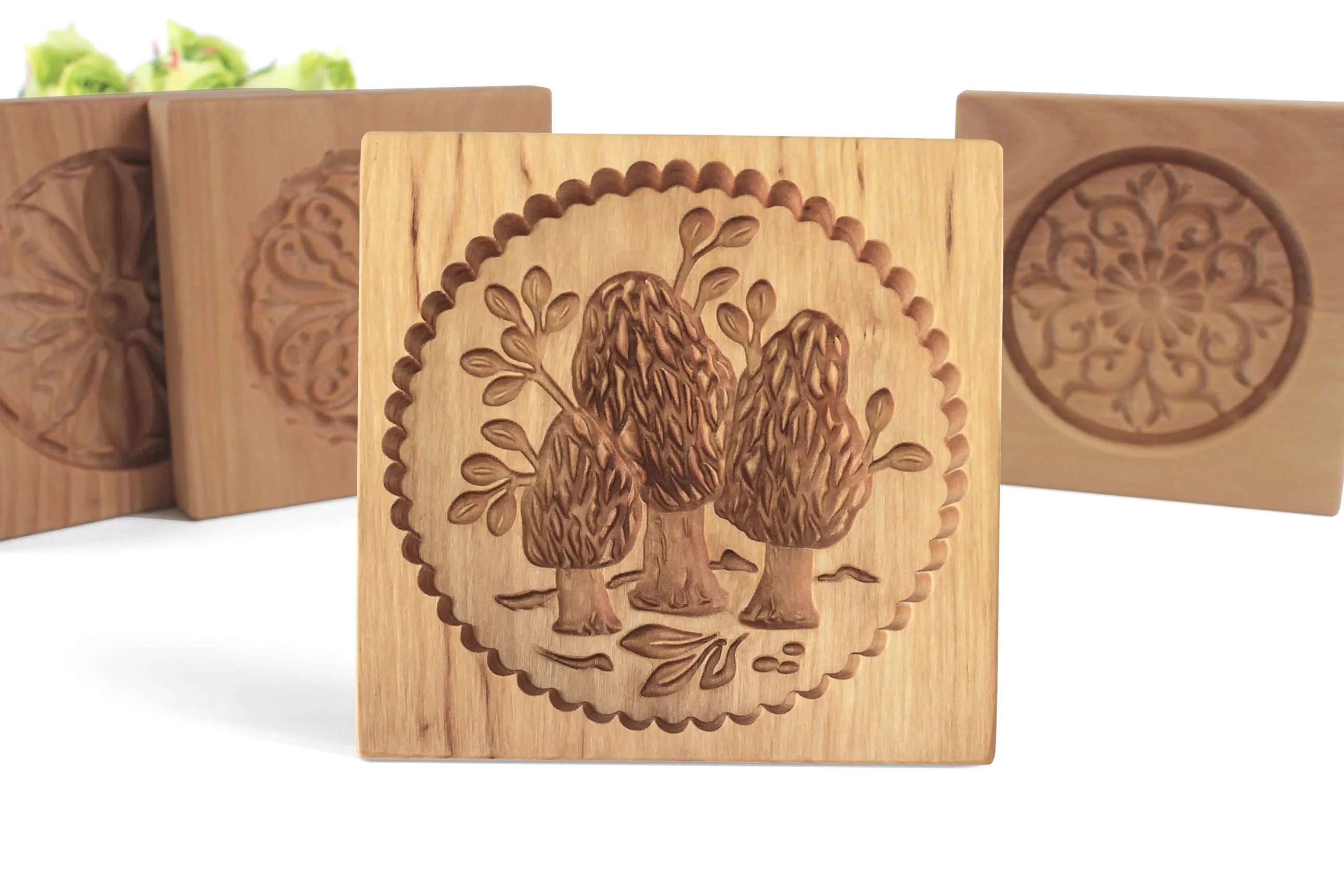 Cookie Mold,  Morel Mushrooms Wooden Cookie Mold, Girolles Xmas Cookie Cutter, Gingerbread, Speculaas, Clay Mold Gift, Christmas Gift