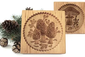 Cookie Mold,  Morel Mushrooms Wooden Cookie Mold, Girolles Xmas Cookie Cutter, Gingerbread, Speculaas, Clay Mold Gift, Christmas Gift