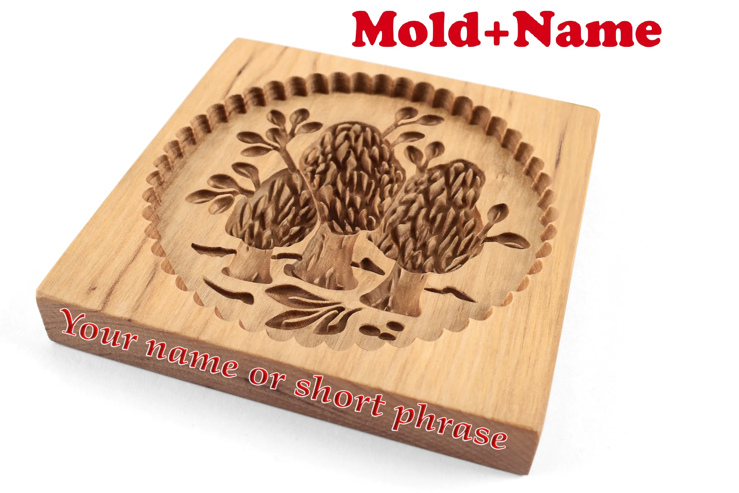 Cookie Mold,  Morel Mushrooms Wooden Cookie Mold, Girolles Xmas Cookie Cutter, Gingerbread, Speculaas, Clay Mold Gift, Christmas Gift