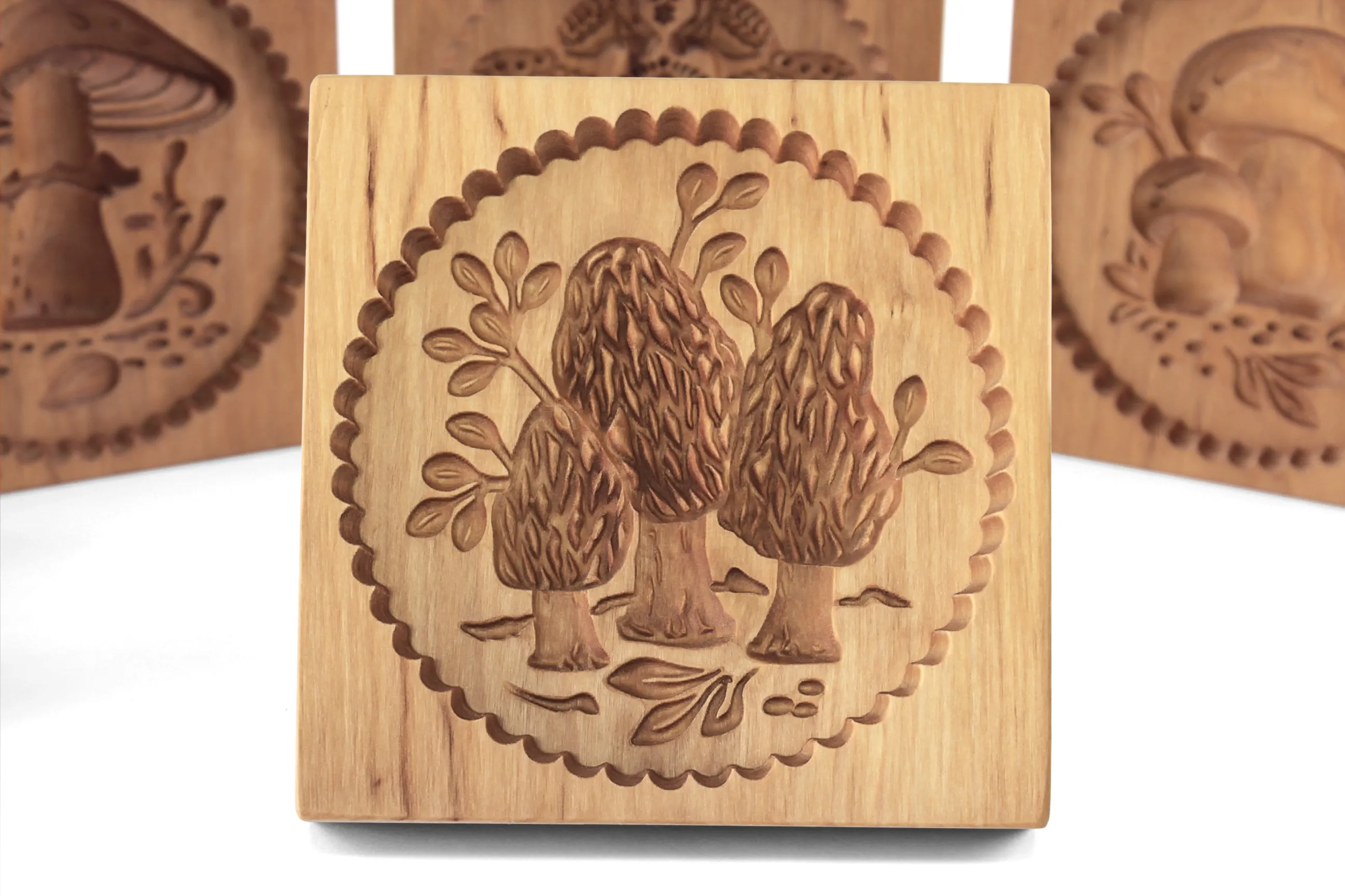 Cookie Mold,  Morel Mushrooms Wooden Cookie Mold, Girolles Xmas Cookie Cutter, Gingerbread, Speculaas, Clay Mold Gift, Christmas Gift
