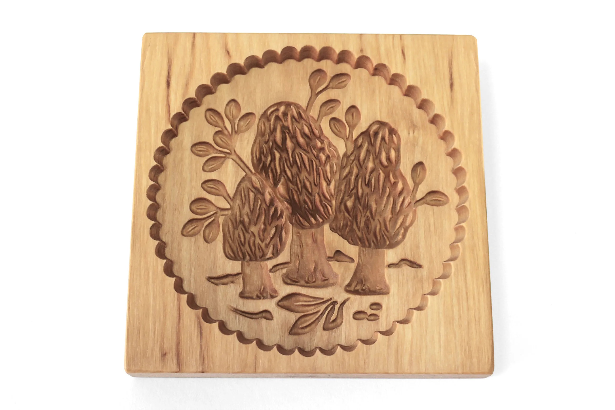 Cookie Mold,  Morel Mushrooms Wooden Cookie Mold, Girolles Xmas Cookie Cutter, Gingerbread, Speculaas, Clay Mold Gift, Christmas Gift