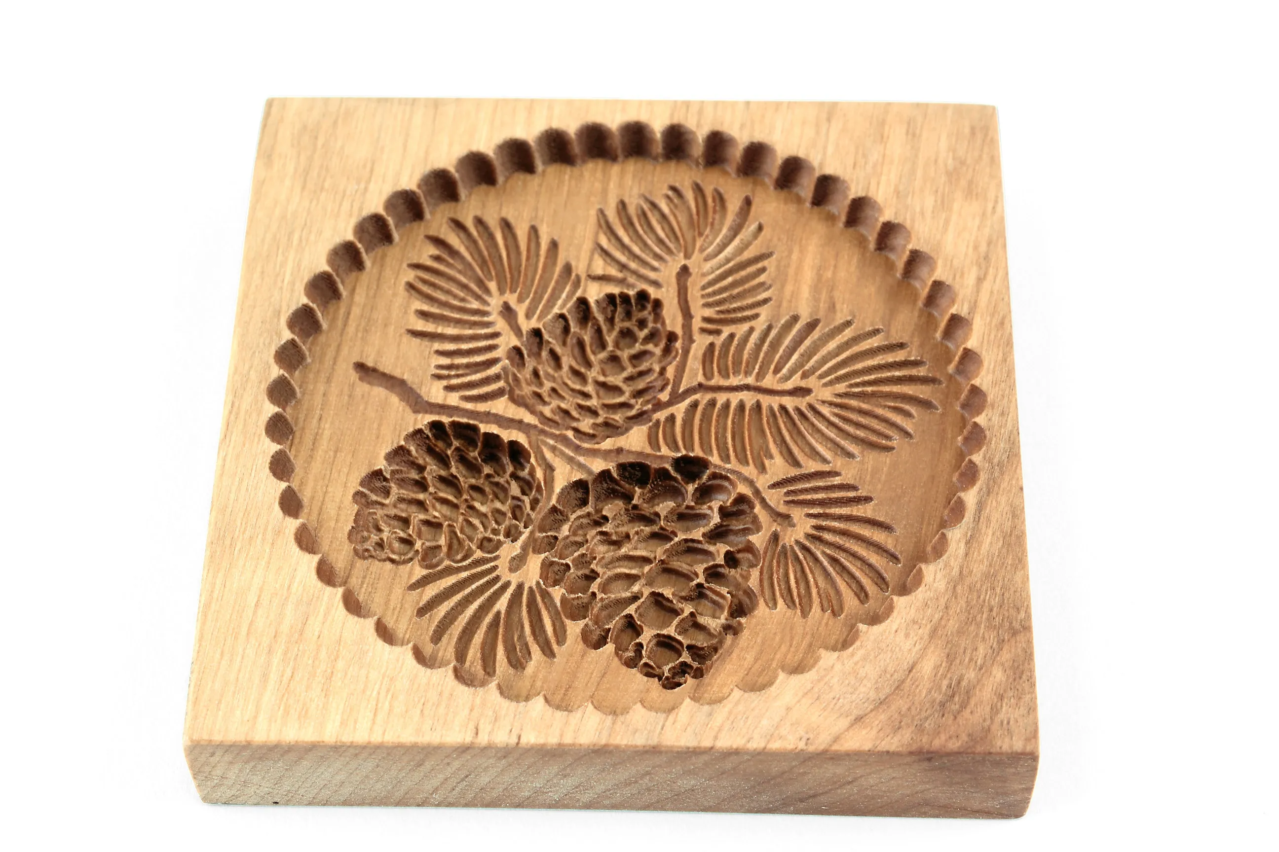 Cookie Mold, Pine Cones Springerle Mold, Wooden Cookie Embosser, Christmas Cookie Cutter, Gingerbread, Speculaas, Clay Mold, Gift