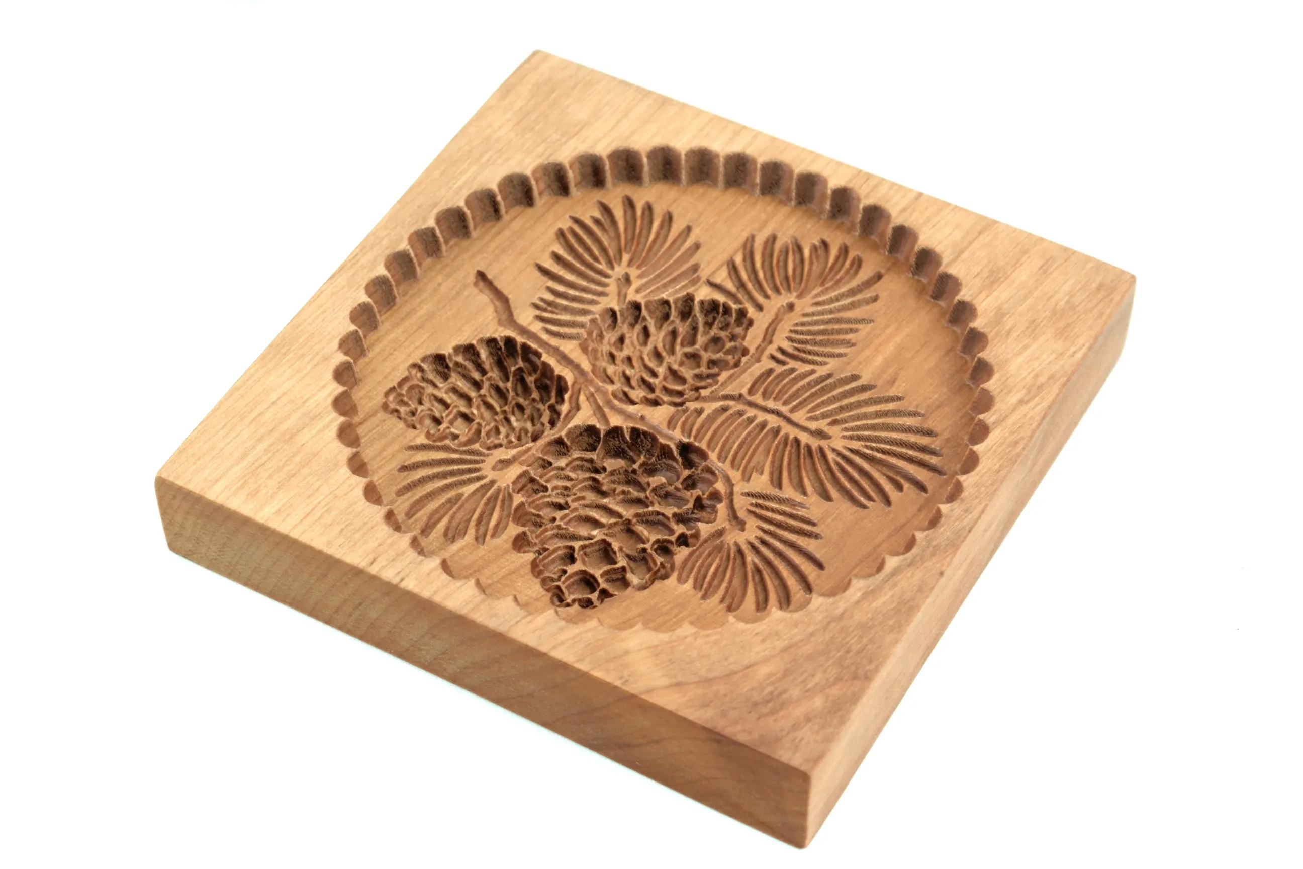 Cookie Mold, Pine Cones Springerle Mold, Wooden Cookie Embosser, Christmas Cookie Cutter, Gingerbread, Speculaas, Clay Mold, Gift
