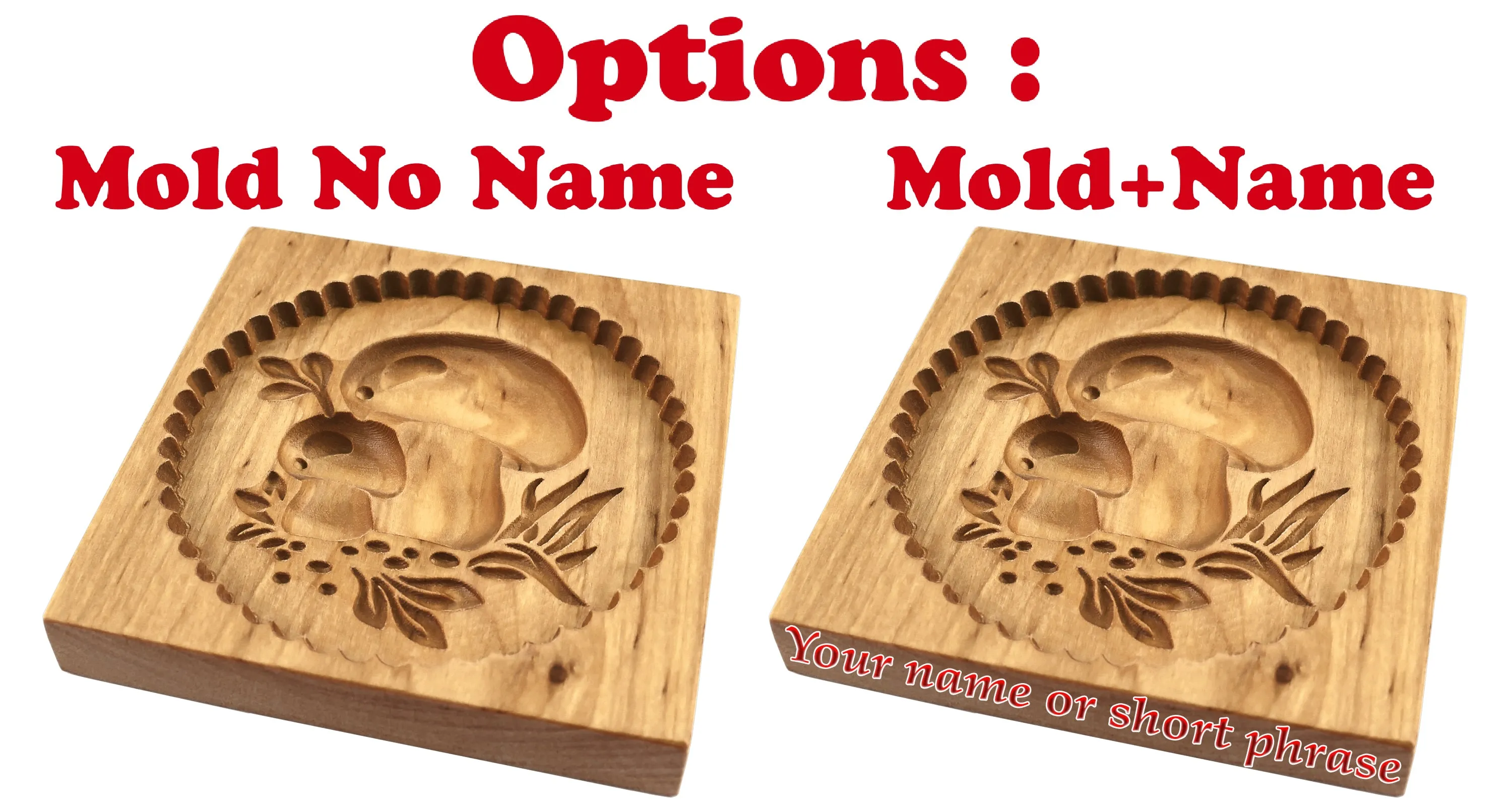 Cookie Mold, Porcini Mushrooms Springerle Mold, Wooden Cookie Embosser, Christmas Cookie Cutter, Gingerbread, Speculaas, Clay Mold, Christmas Gift