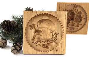 Cookie Mold, Porcini Mushrooms Springerle Mold, Wooden Cookie Embosser, Christmas Cookie Cutter, Gingerbread, Speculaas, Clay Mold, Christmas Gift