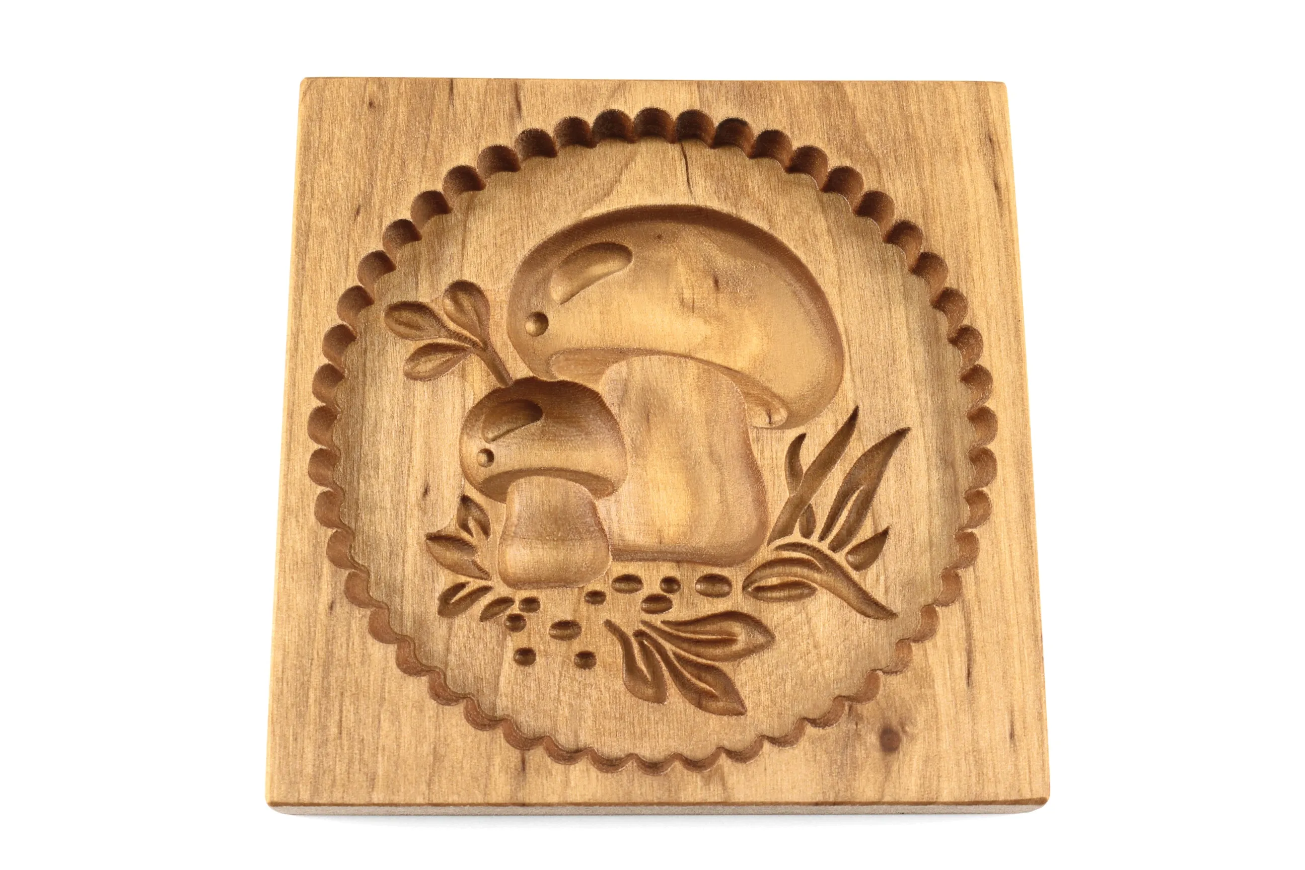 Cookie Mold, Porcini Mushrooms Springerle Mold, Wooden Cookie Embosser, Christmas Cookie Cutter, Gingerbread, Speculaas, Clay Mold, Christmas Gift
