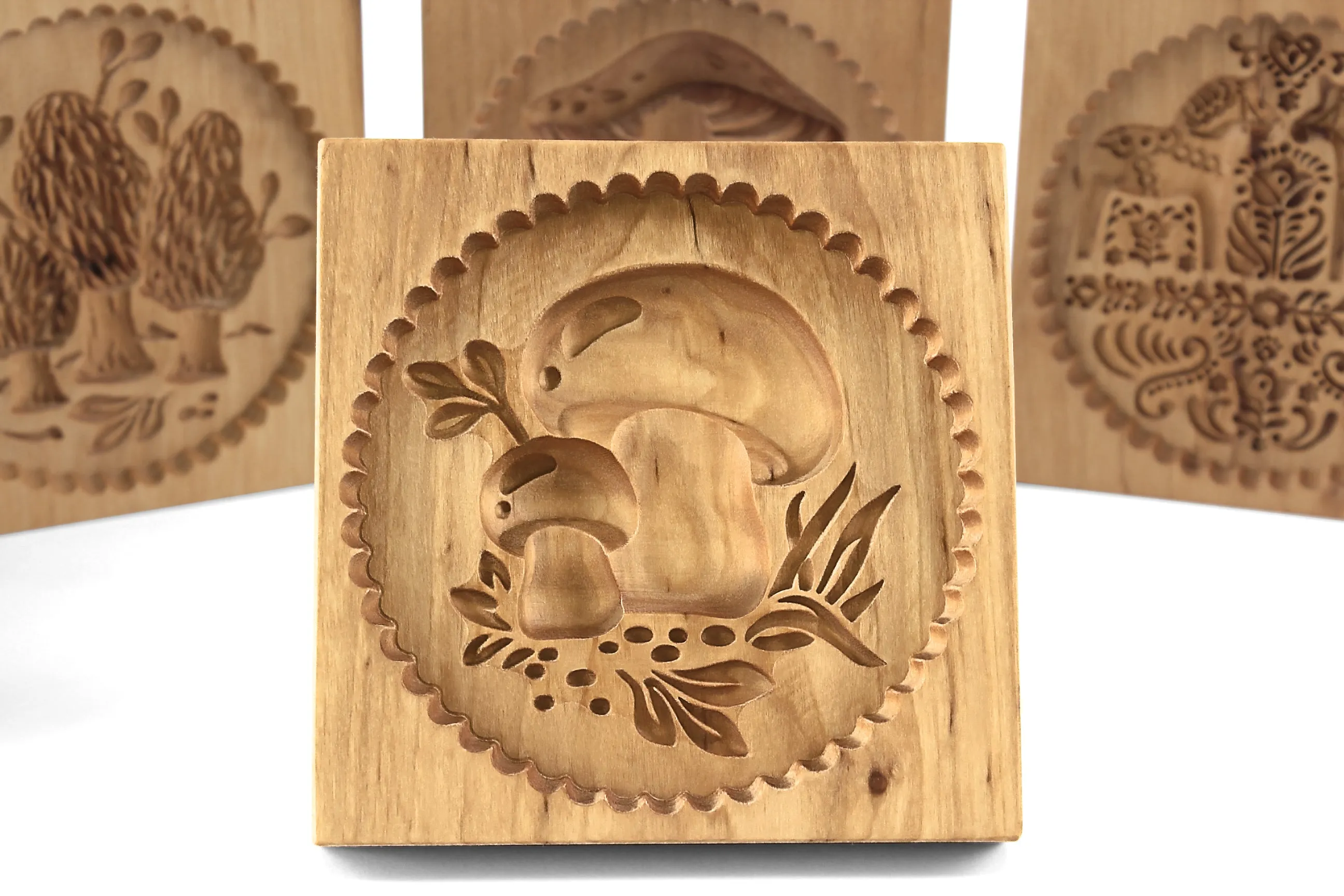 Cookie Mold, Porcini Mushrooms Springerle Mold, Wooden Cookie Embosser, Christmas Cookie Cutter, Gingerbread, Speculaas, Clay Mold, Christmas Gift