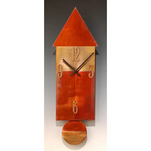 Copper House Pendulum Wall Clock by Leonie Lacouette