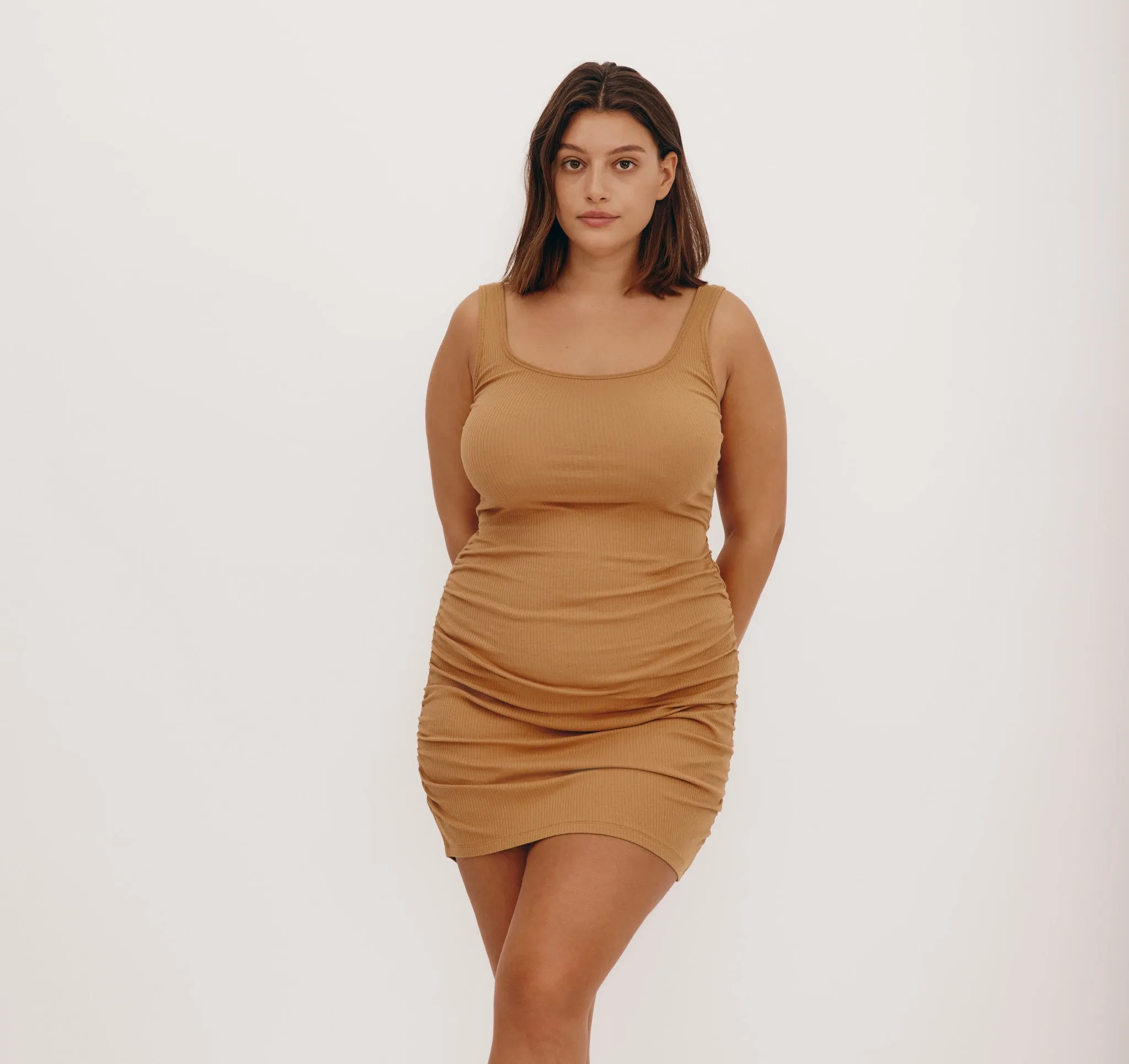 Core Bold Rib Ruched Side Dress