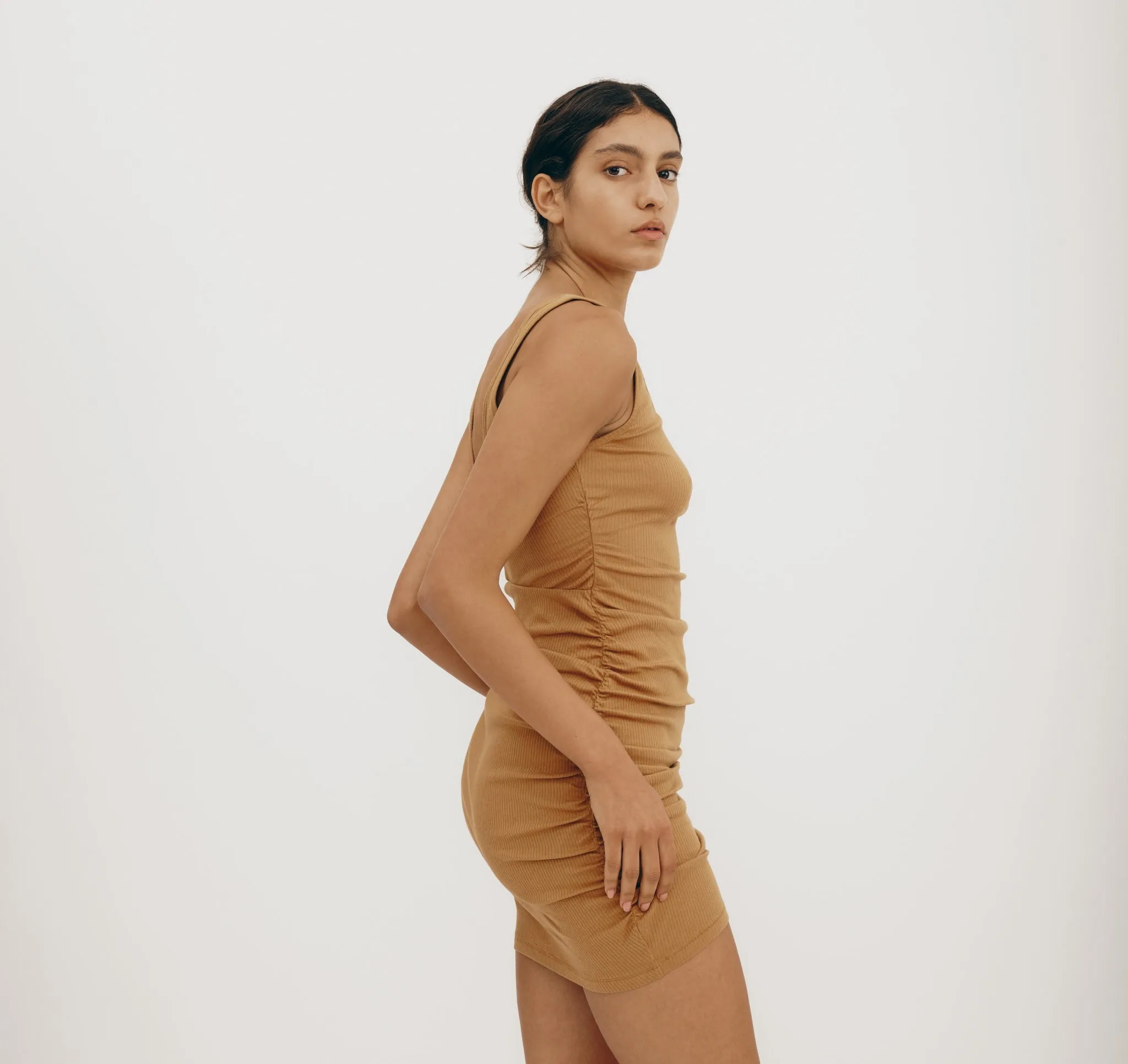 Core Bold Rib Ruched Side Dress