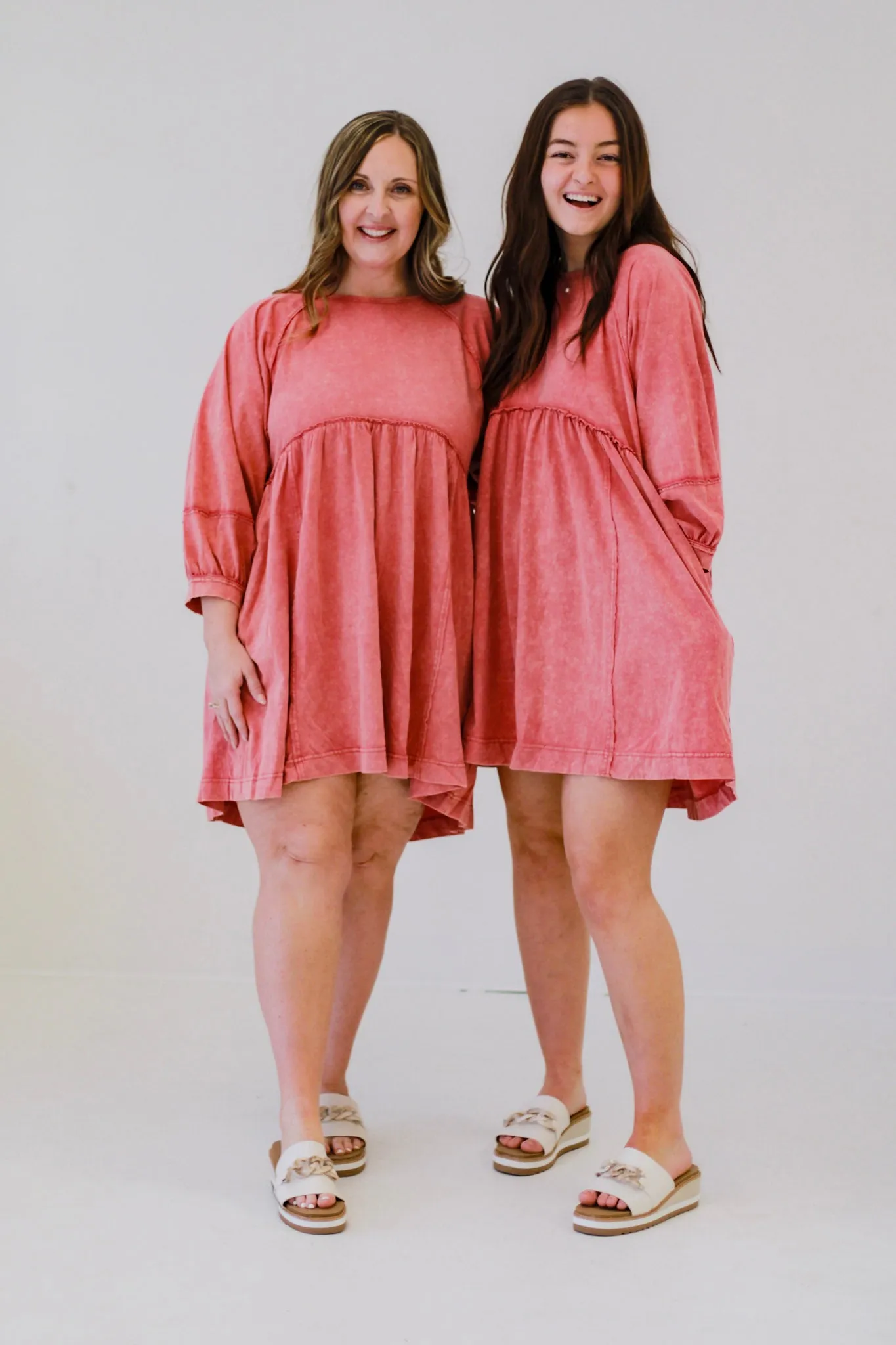 Counting on Spring Babydoll Dress in Rose