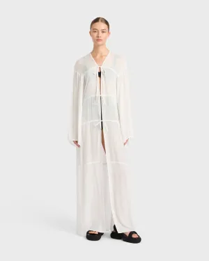 Cremona Tie-Front Maxi Coverup - White