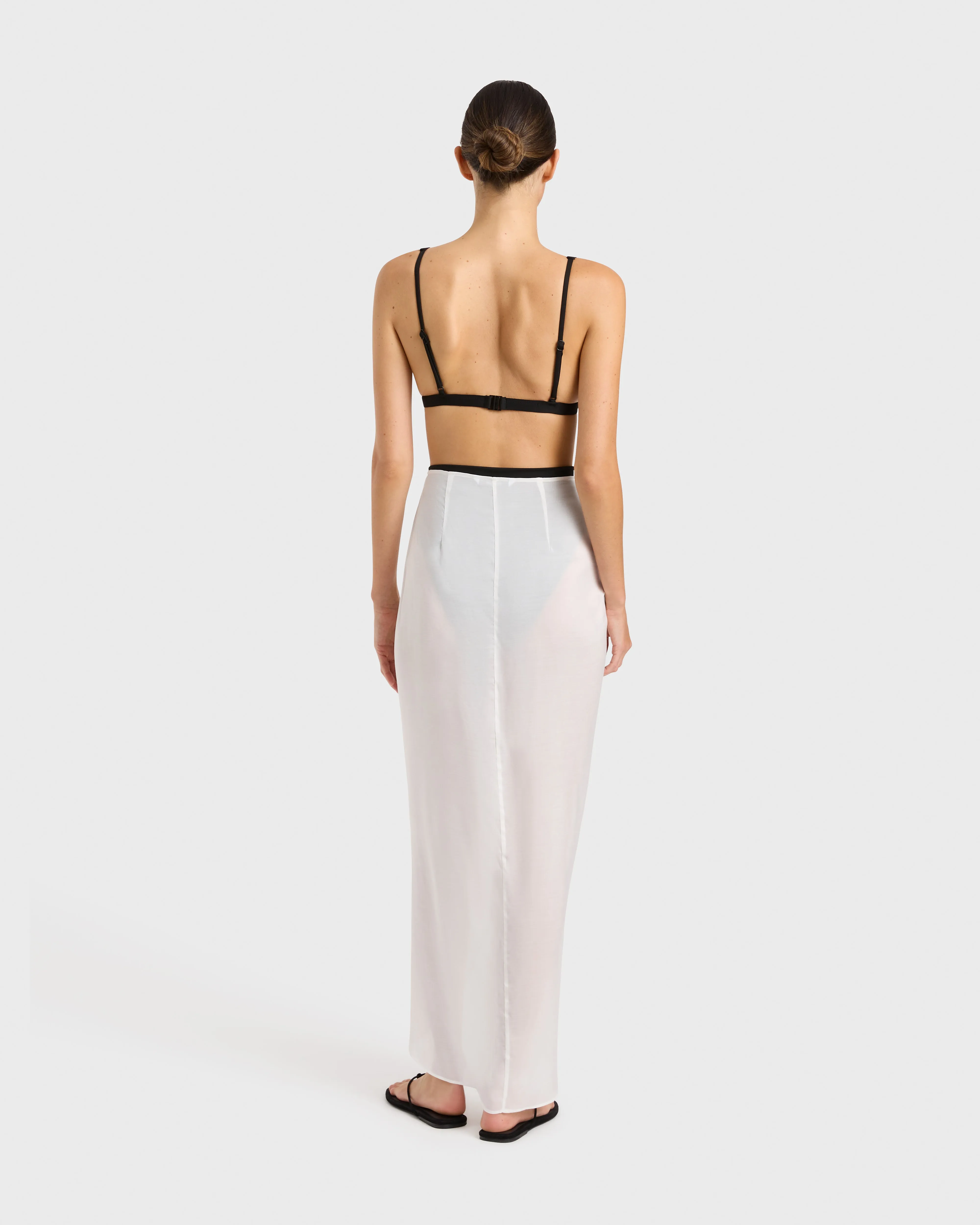 Cremona Tie Front Sarong - White