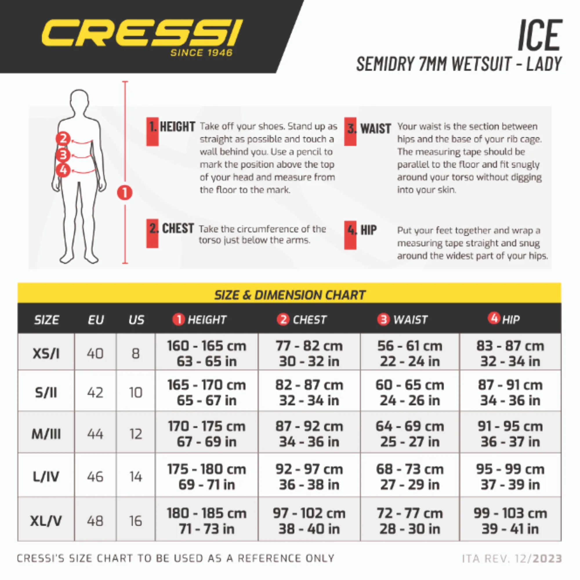 Cressi Ice 7mm Women's Semi-dry Wetsuit 2025