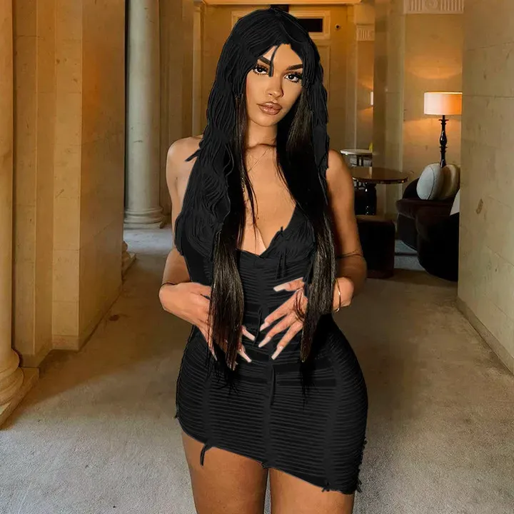 Cressida Hooded Open-Back Sheer Mesh Mini Dress