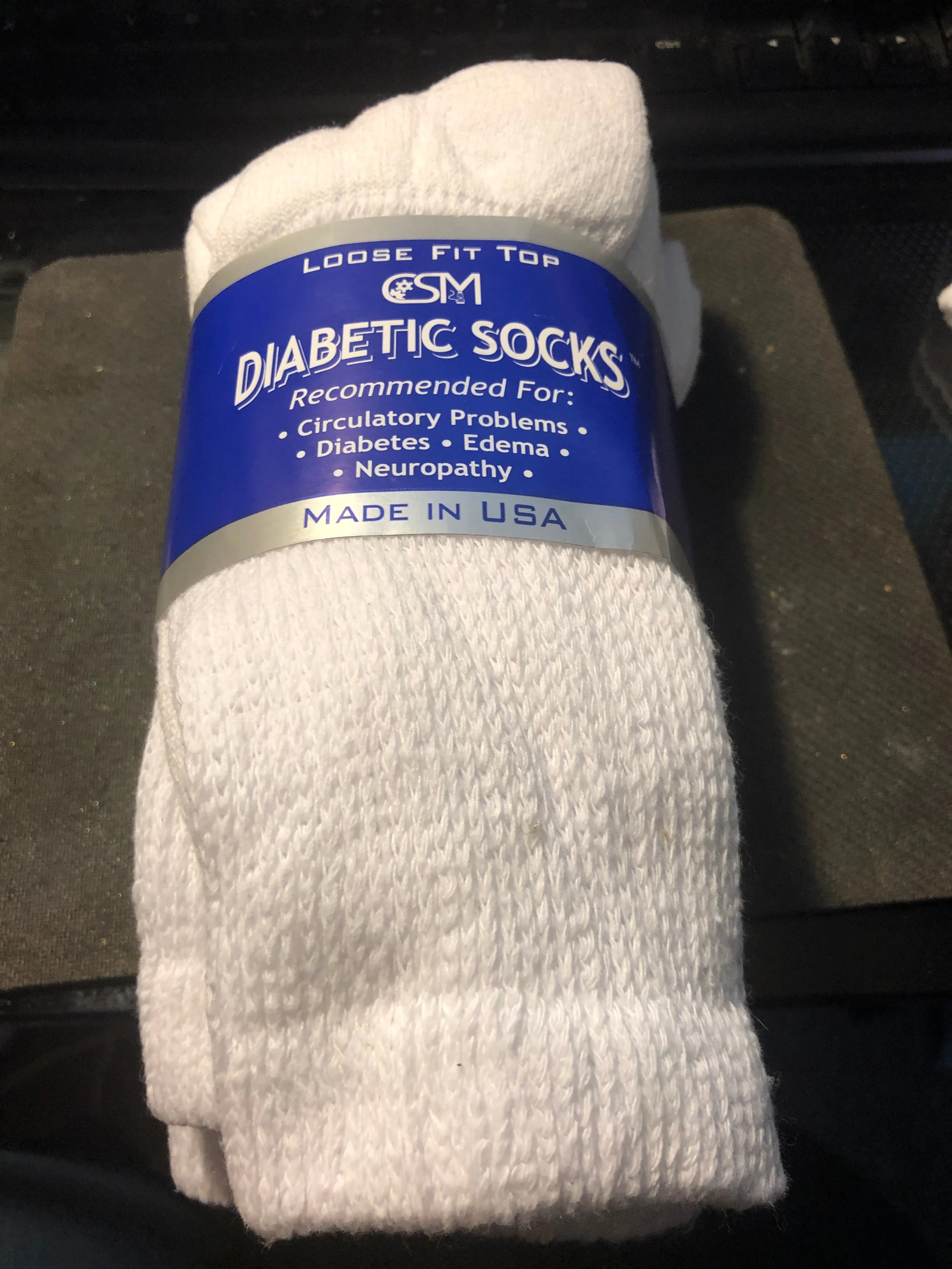 Cresswell Diabetic Crew Socks Women - White