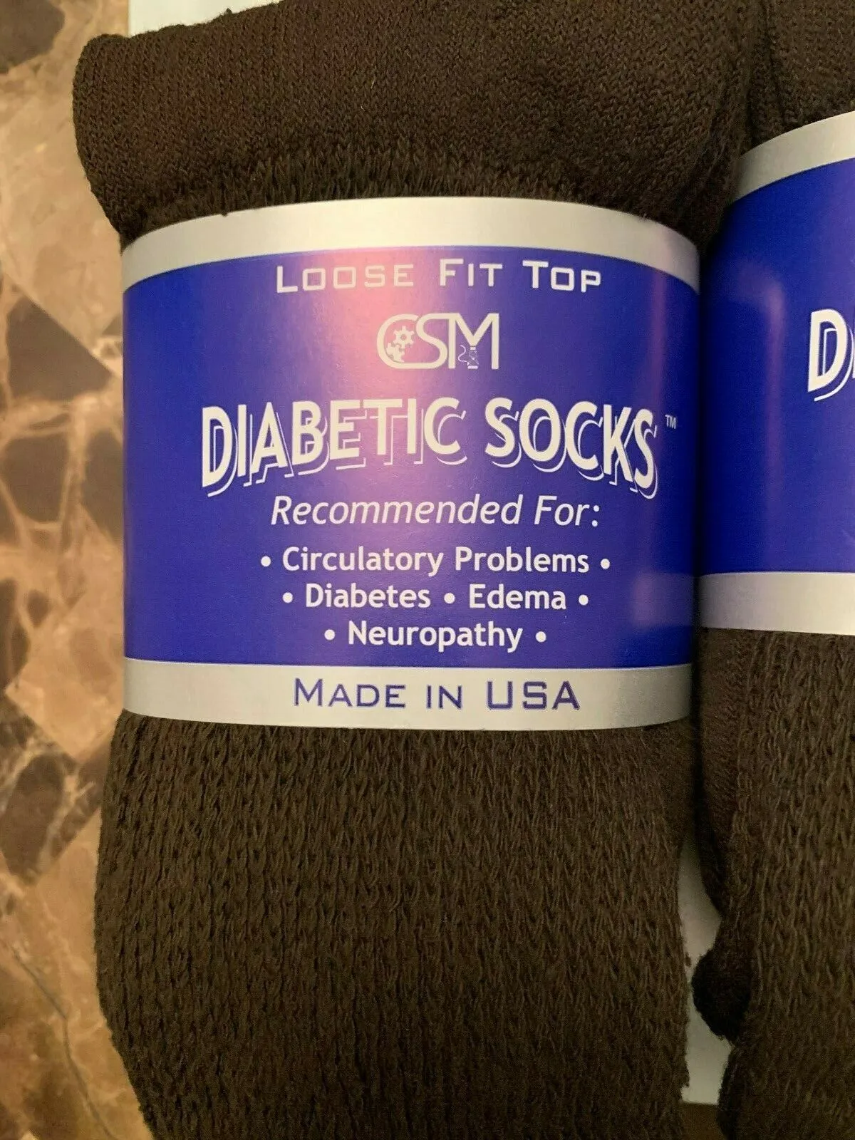Creswell Men Brown Diabetic Crew Socks