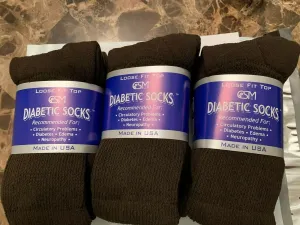 Creswell Women Brown Diabetic Crew Socks