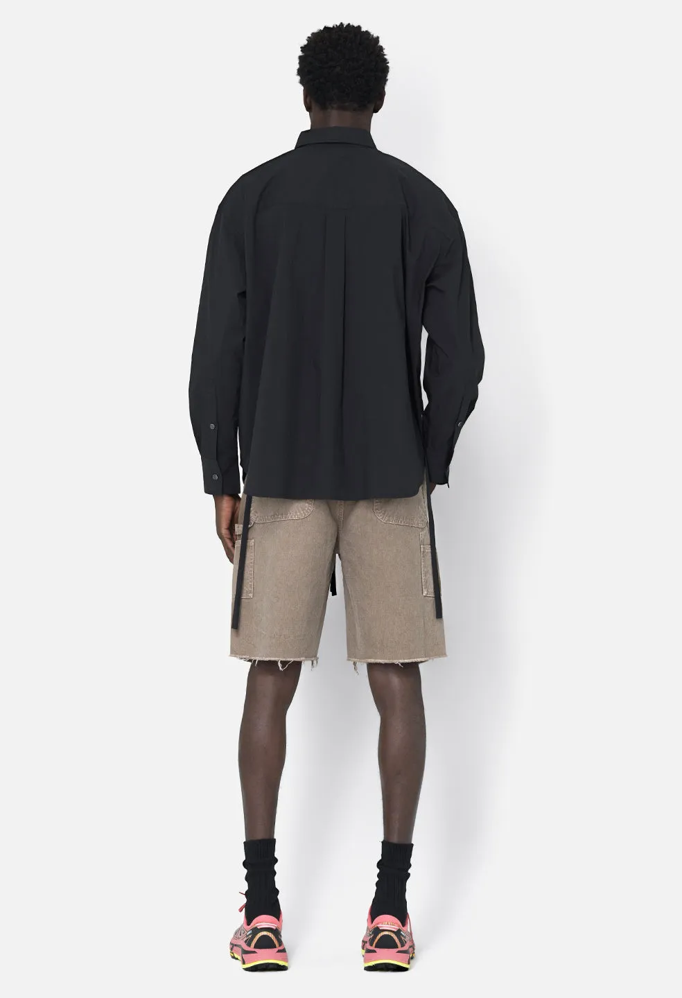 Crinkled Kimono Shirt / Black