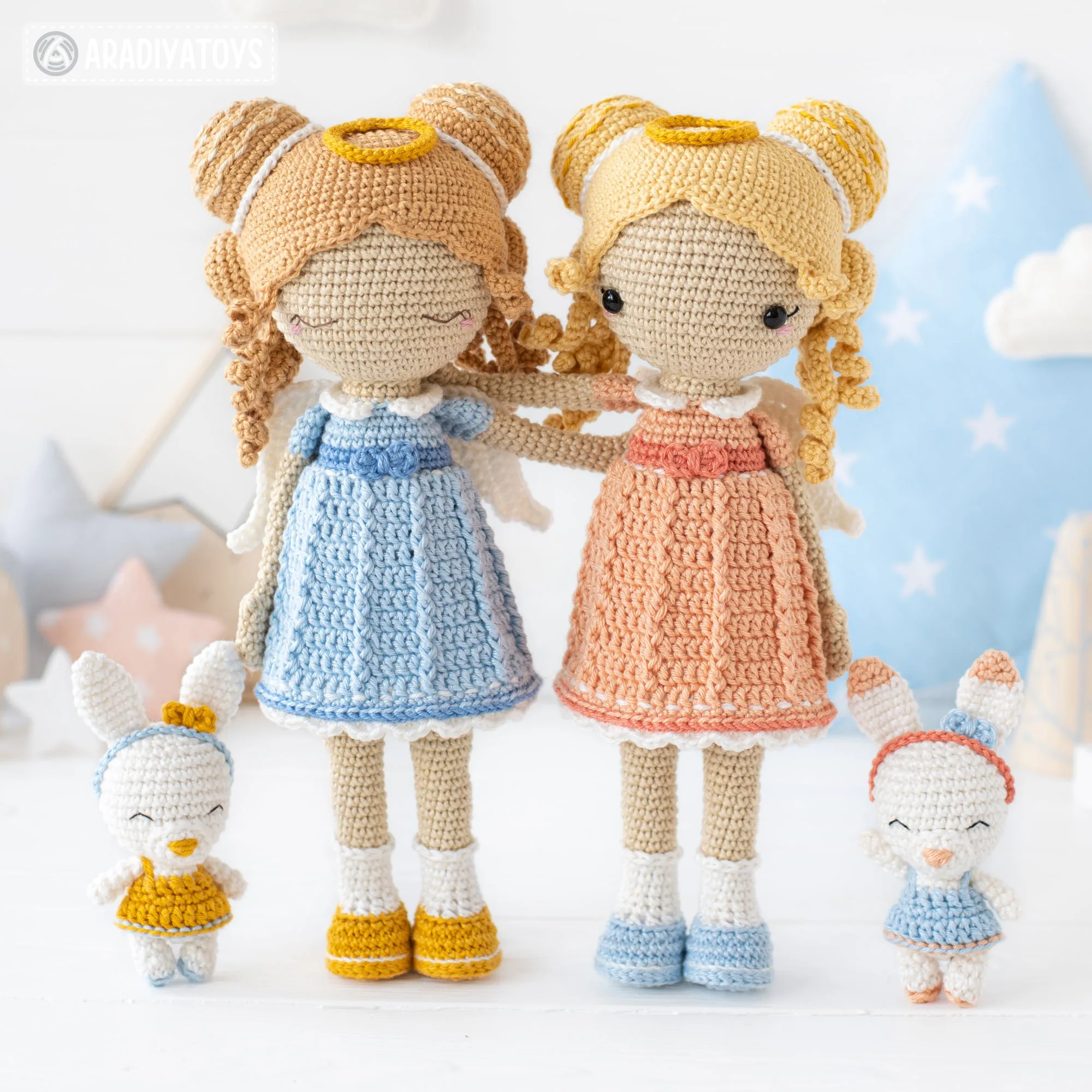 Crochet Doll Pattern for Friendy Leah the Angel Amigurumi Doll Pattern PDF File Tutorial Amigurumi Crochet Doll Lesson Digital Download