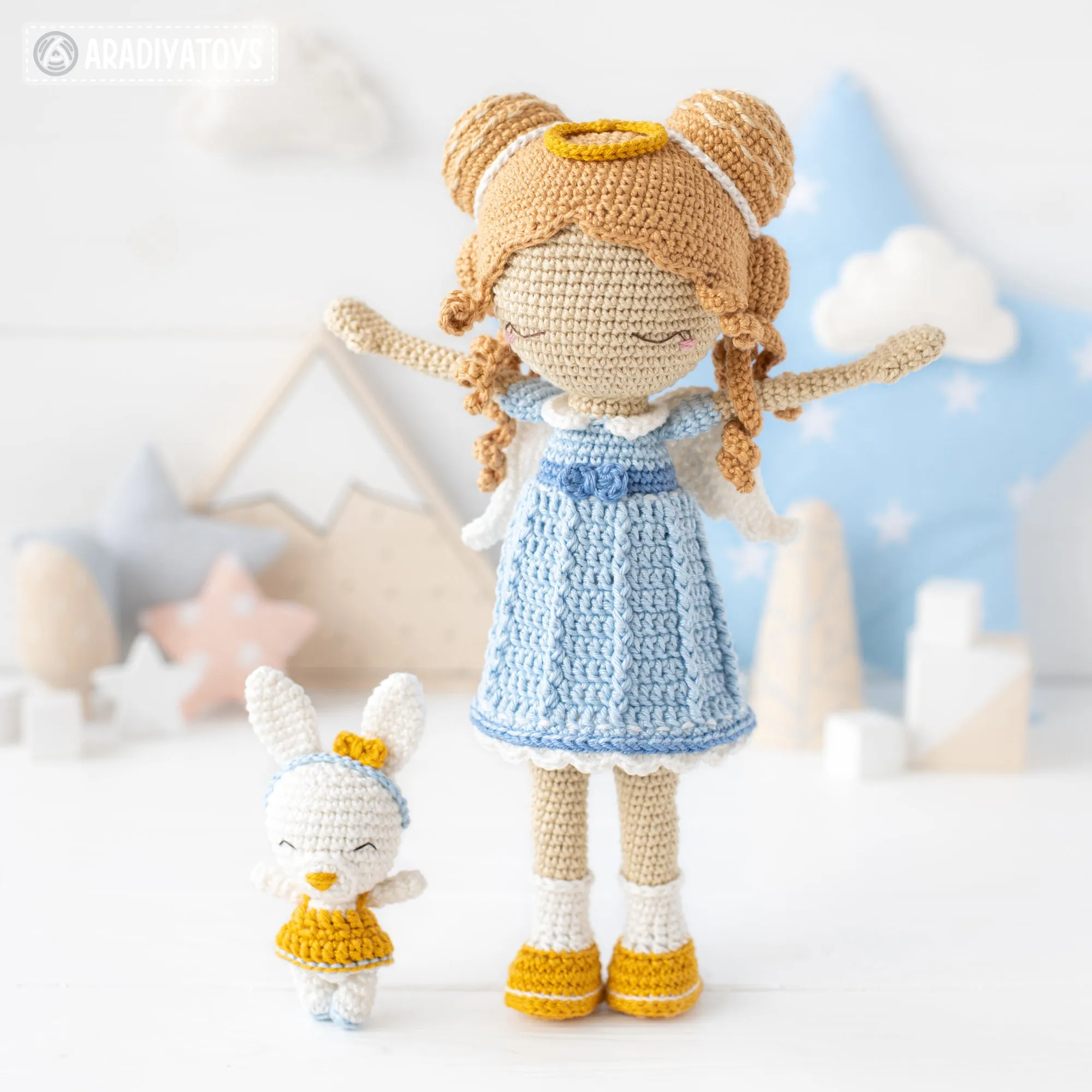 Crochet Doll Pattern for Friendy Leah the Angel Amigurumi Doll Pattern PDF File Tutorial Amigurumi Crochet Doll Lesson Digital Download