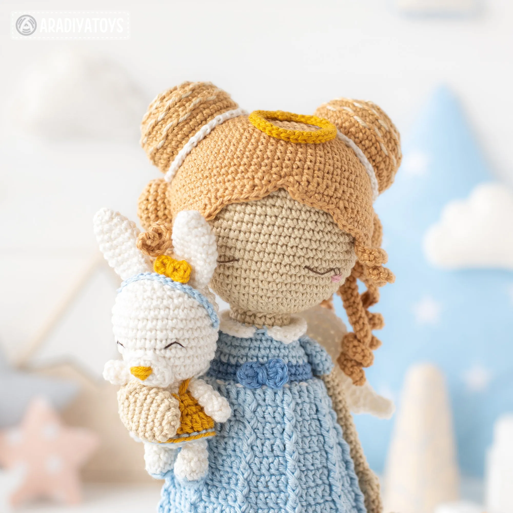 Crochet Doll Pattern for Friendy Leah the Angel Amigurumi Doll Pattern PDF File Tutorial Amigurumi Crochet Doll Lesson Digital Download