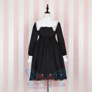 Cross Pattern Embroidery Gothic Lolita Dress mp006165