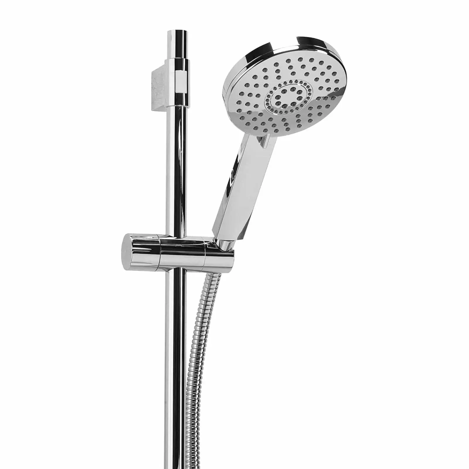 Croydex Matrix Shower Riser Rail Set with Adjustable 5 Pattern Spray Head & 1.5m Stainless Steel Hose