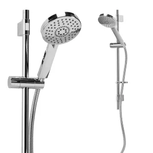 Croydex Matrix Shower Riser Rail Set with Adjustable 5 Pattern Spray Head & 1.5m Stainless Steel Hose