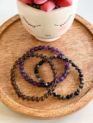 CRYSTAL BRACELET TRIO - "PROTECTION"