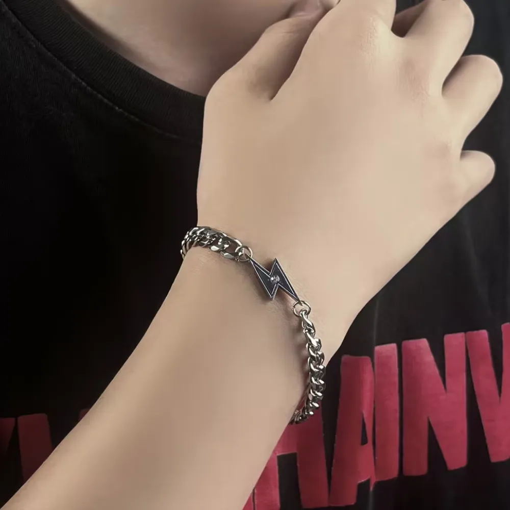 Cuban Lightning Titanium Steel Bracelet