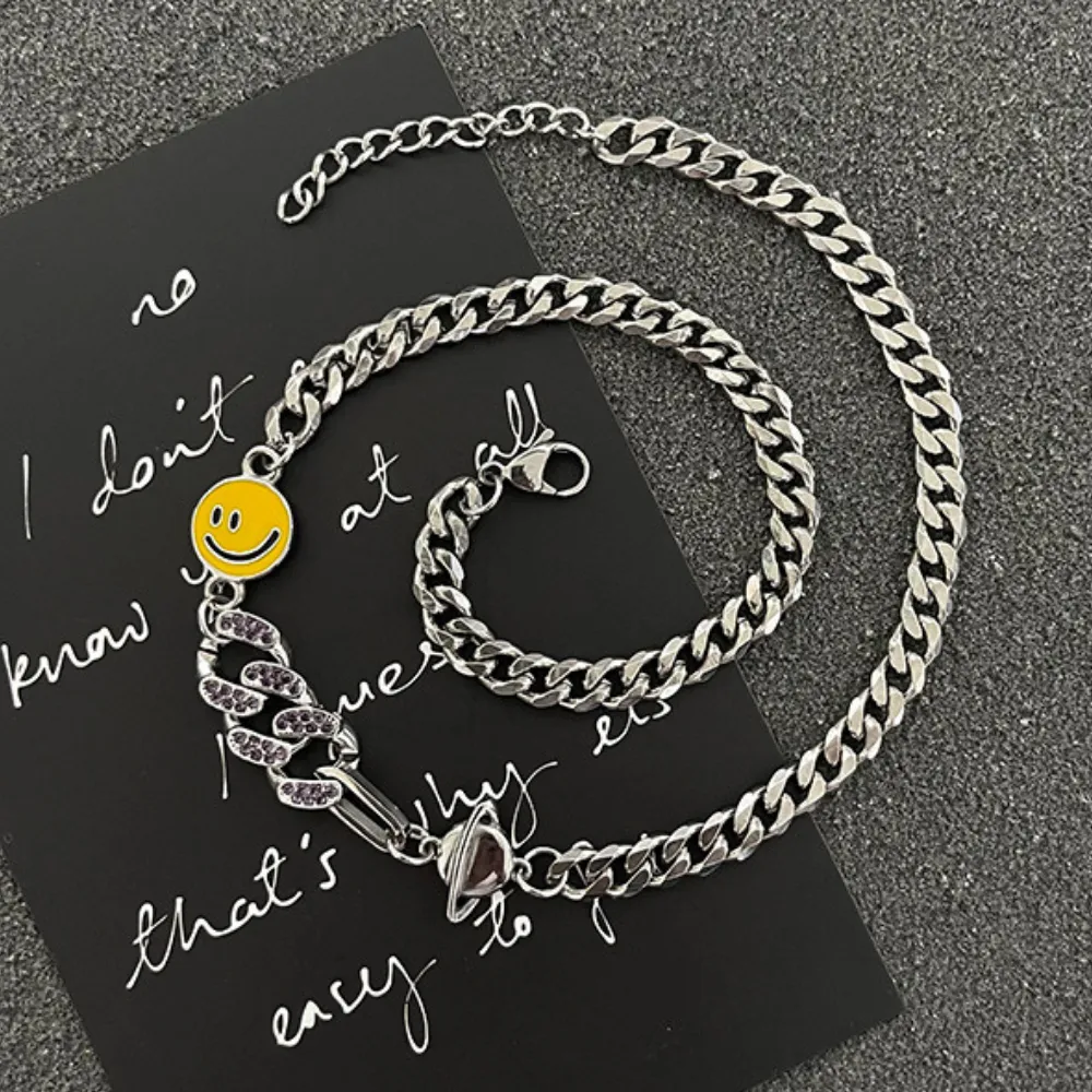 Cuban Smiley Clavicle Necklace