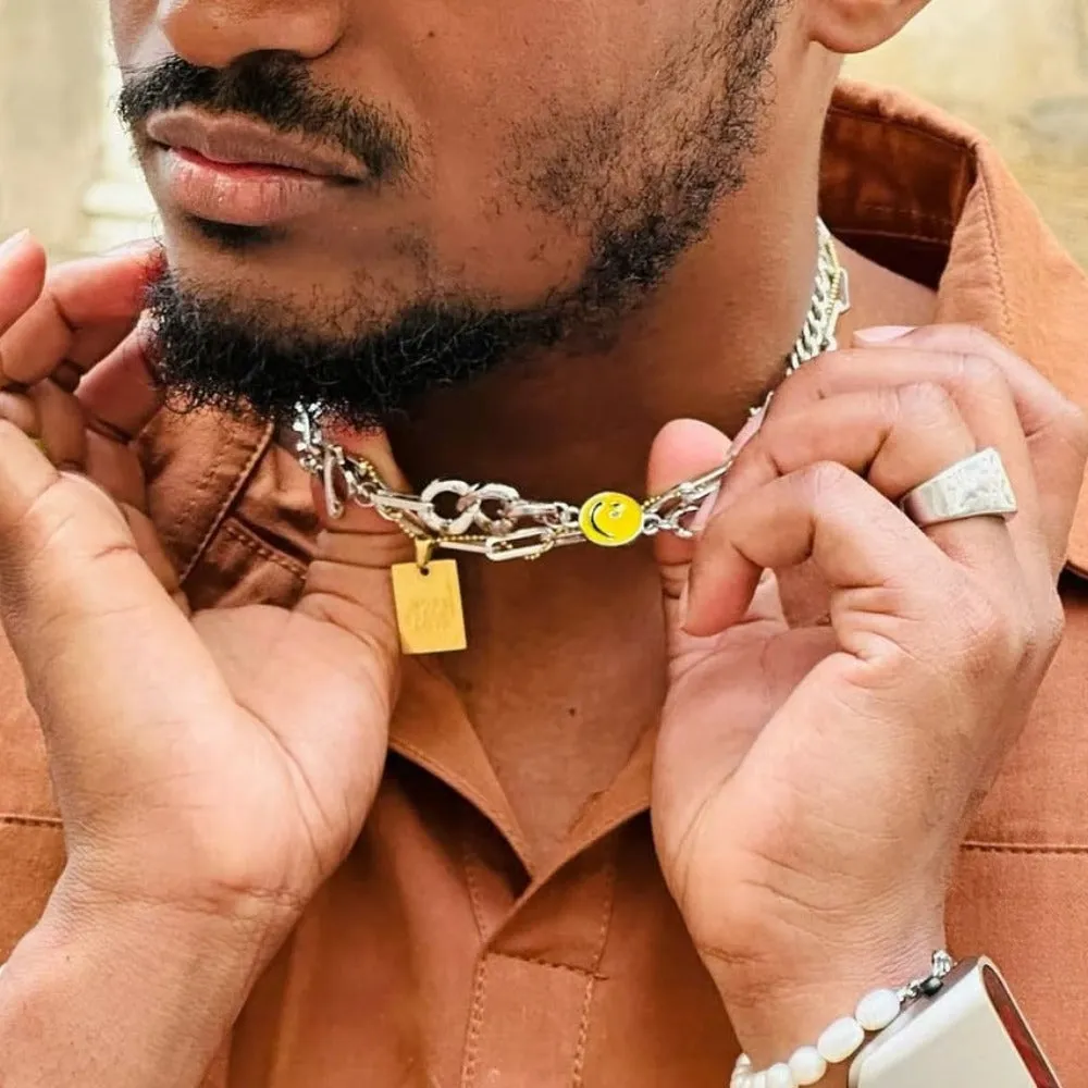 Cuban Smiley Clavicle Necklace