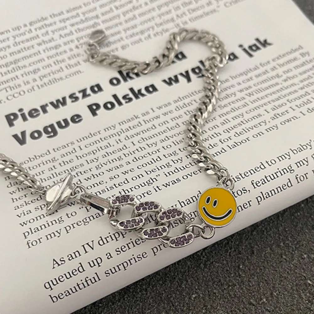 Cuban Smiley Clavicle Necklace