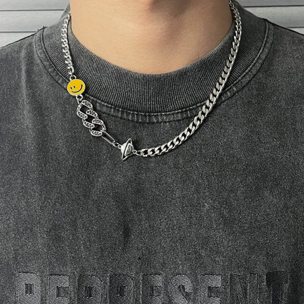 Cuban Smiley Clavicle Necklace