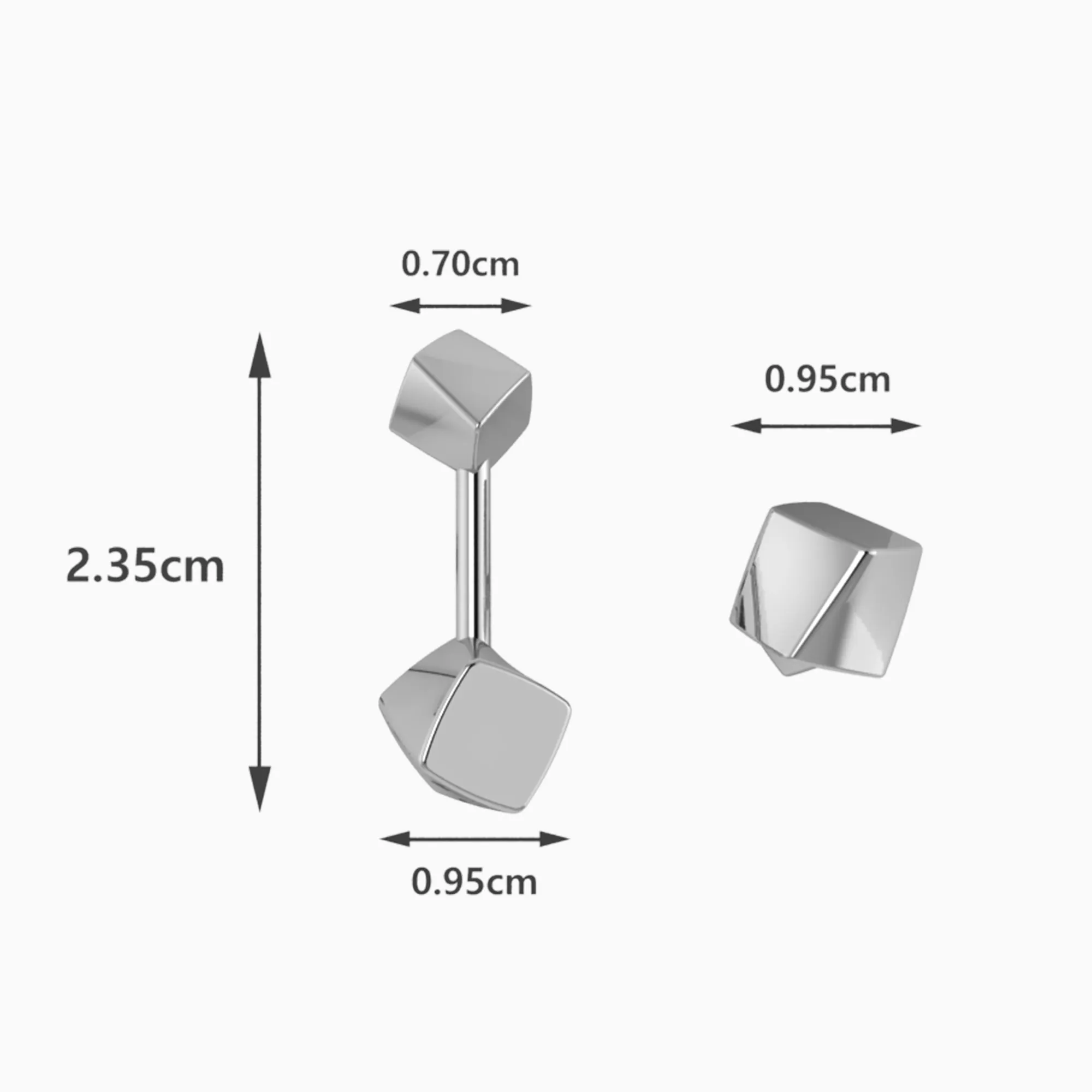 Cube Sterling Silver Cufflinks by Krysaliis