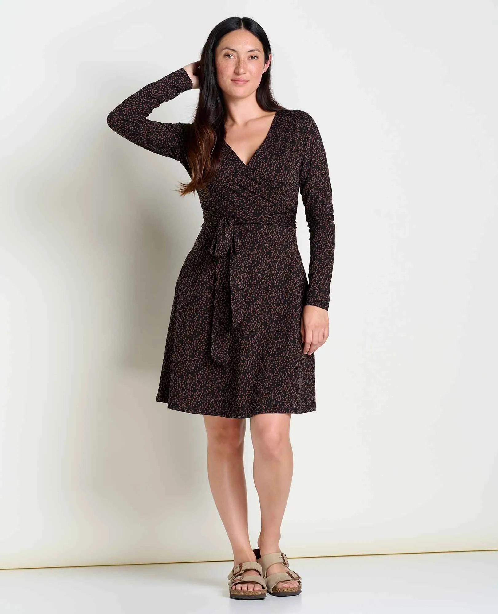 Cue Wrap Long Sleeve Dress