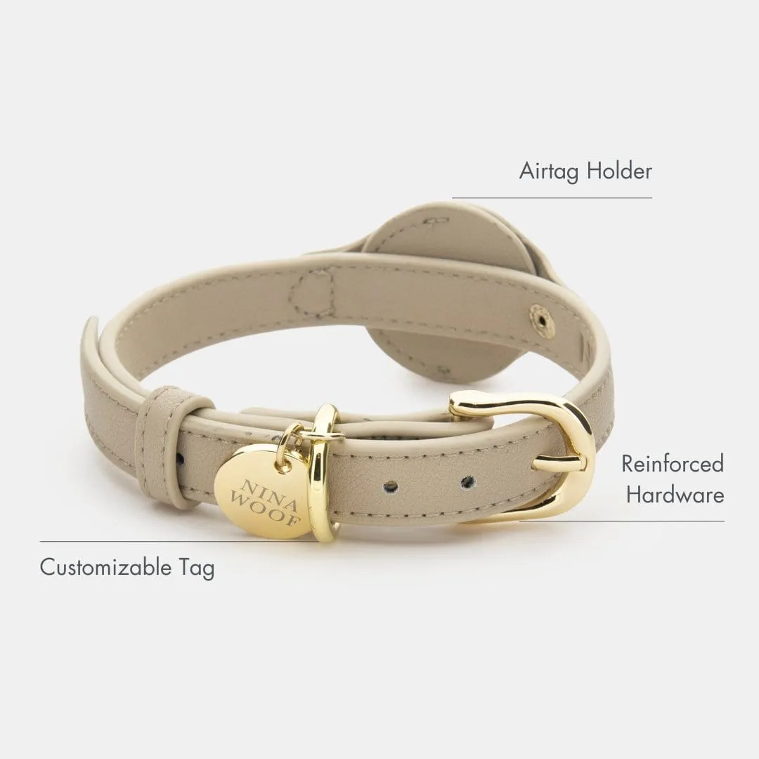 Cupertino Air Tag Enabled Vegan Leather Dog Collar | Multiple Colours
