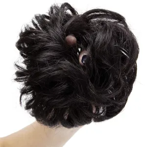Curly Messy Bun Scrunchie Updo Hairpiece 100% Brazilian Human Hair