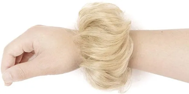 Curly Messy Bun Scrunchie Updo Hairpiece 100% Brazilian Human Hair