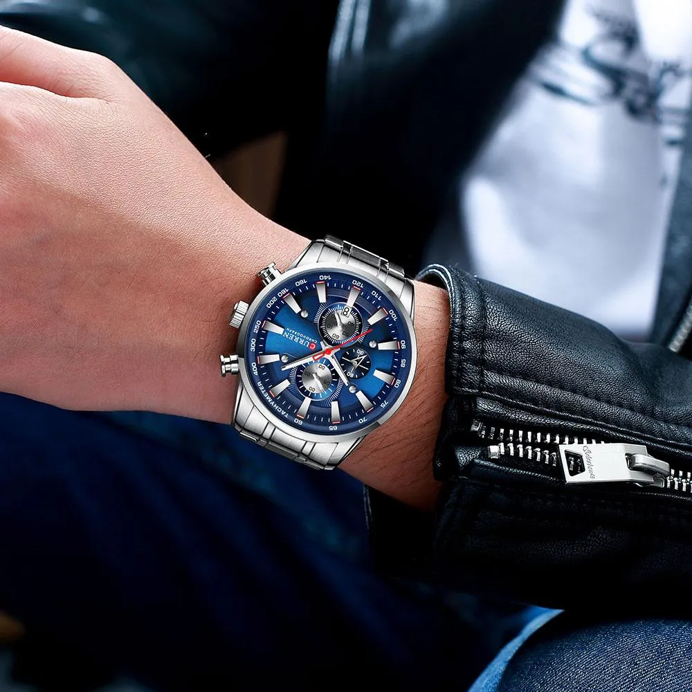CURREN - Stainless Steel Date Waterproof Quartz Wristwatch