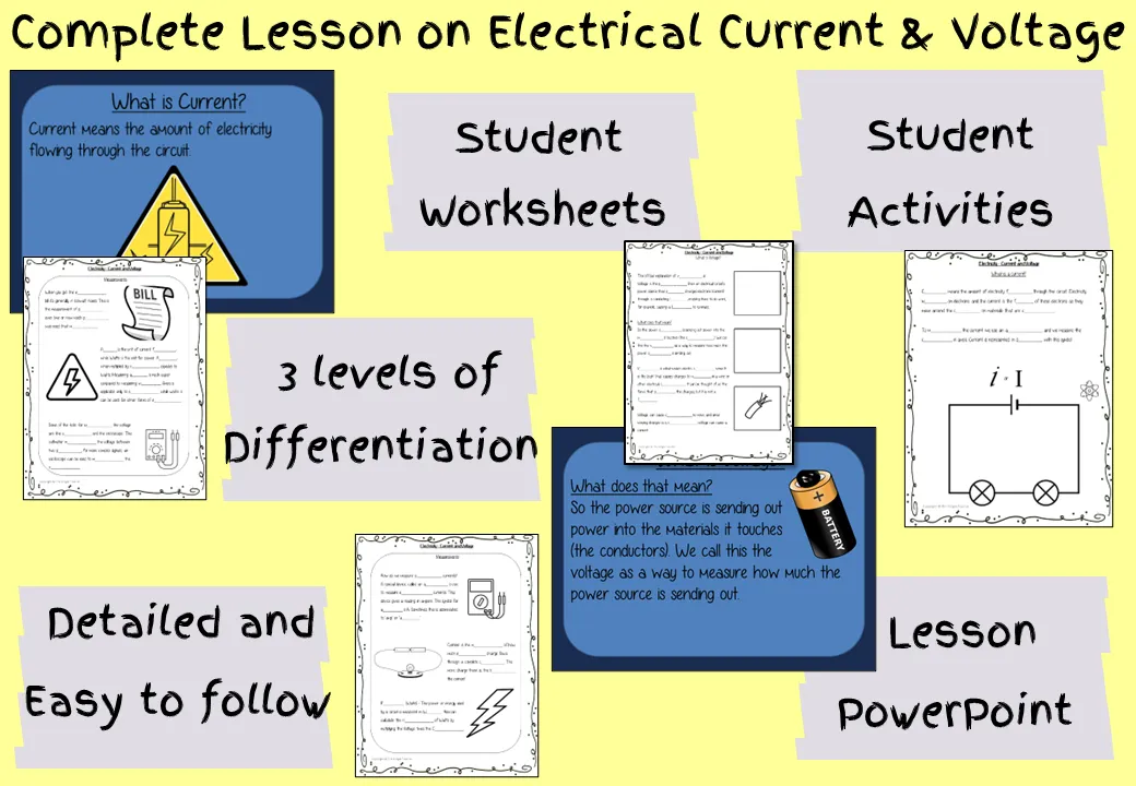 Current and Voltage Lesson and Escape Room Bundle