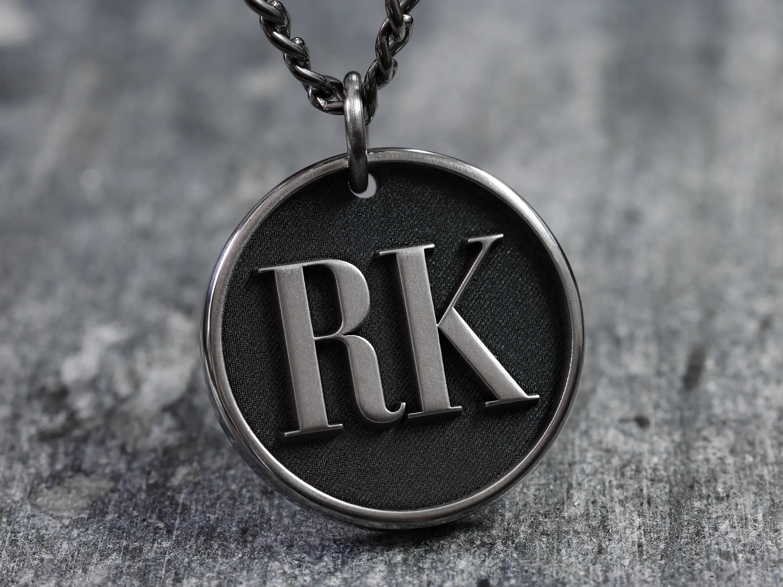 Custom 3D SKULL ART - TITANIUM Round Necklace