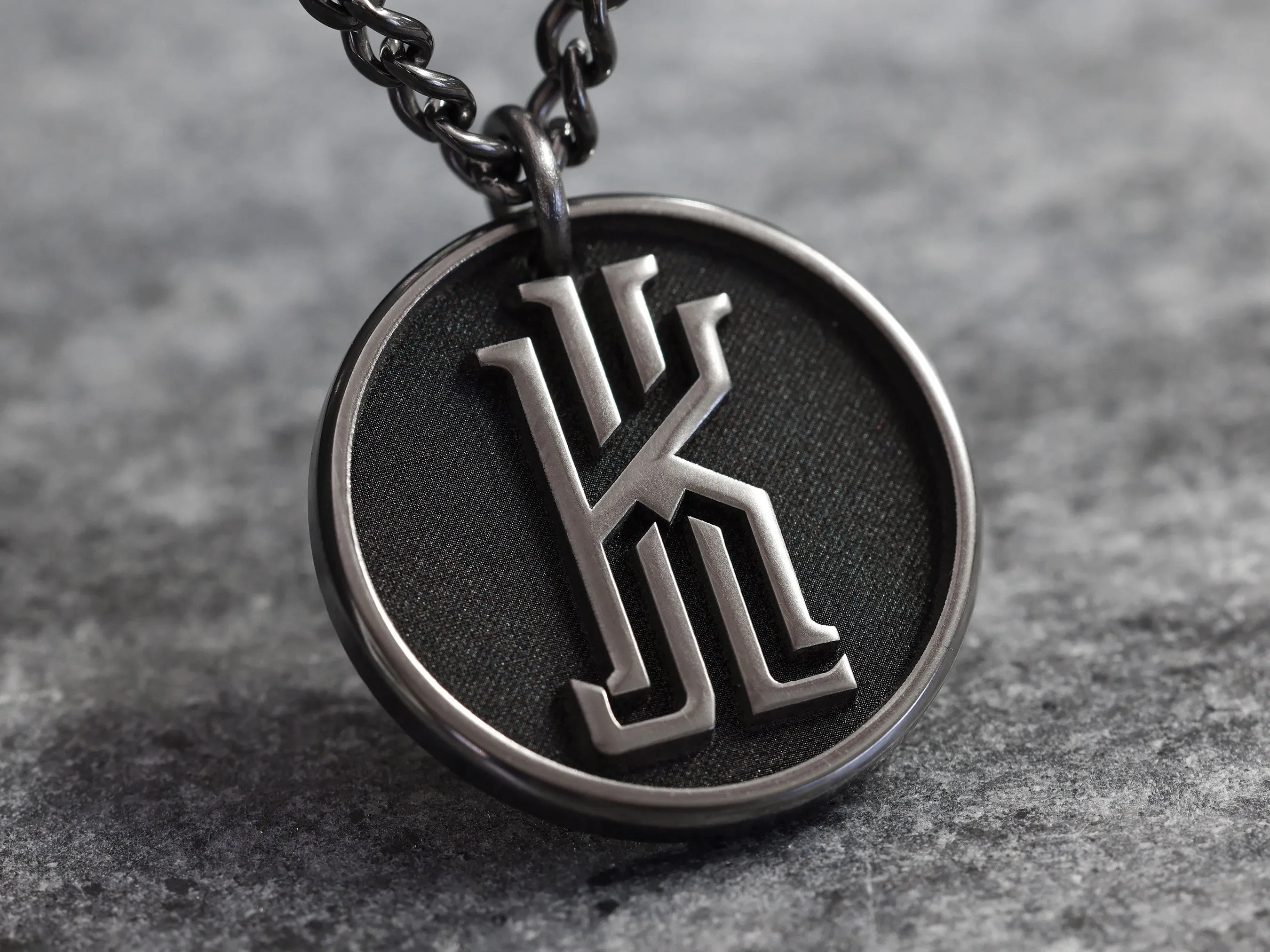 Custom 3D SKULL ART - TITANIUM Round Necklace