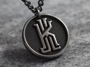 Custom 3D SKULL ART - TITANIUM Round Necklace
